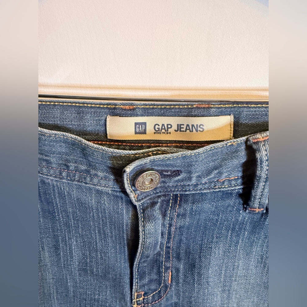 Gap Denim Mini Skirt y2k 2006 vintage Medium Wash Stretch Size 6 EUC - Picture 7 of 7